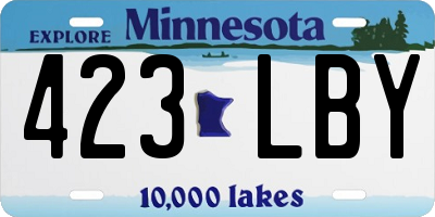 MN license plate 423LBY