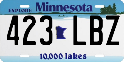 MN license plate 423LBZ
