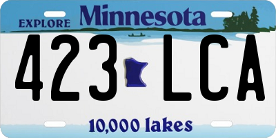 MN license plate 423LCA