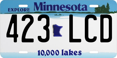 MN license plate 423LCD