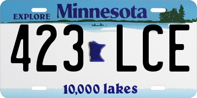 MN license plate 423LCE