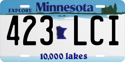 MN license plate 423LCI