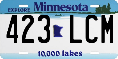 MN license plate 423LCM