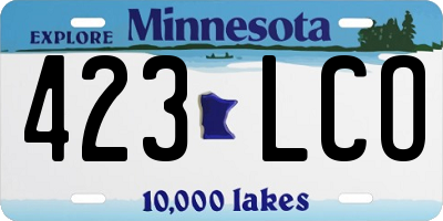 MN license plate 423LCO