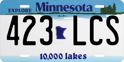 MN license plate 423LCS