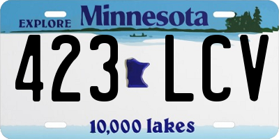 MN license plate 423LCV