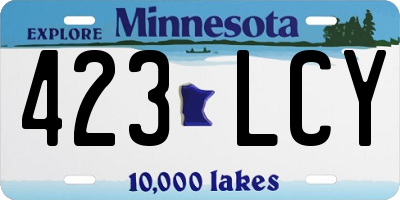 MN license plate 423LCY