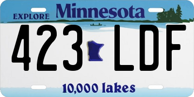 MN license plate 423LDF