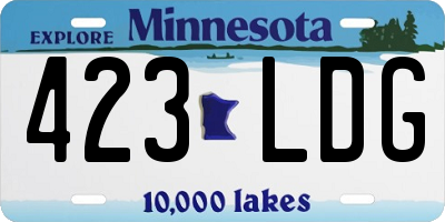 MN license plate 423LDG
