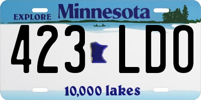 MN license plate 423LDO