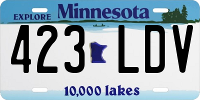 MN license plate 423LDV