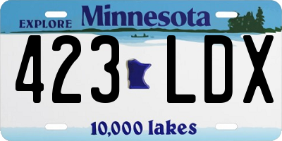 MN license plate 423LDX