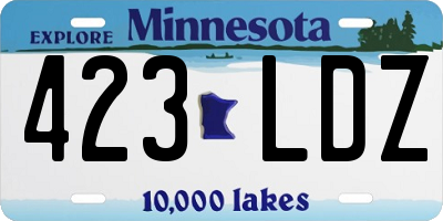 MN license plate 423LDZ
