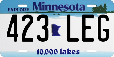 MN license plate 423LEG
