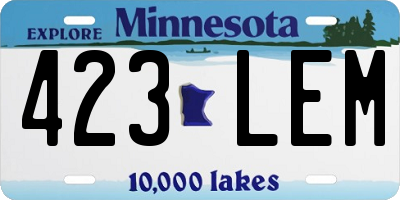MN license plate 423LEM