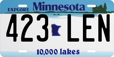 MN license plate 423LEN