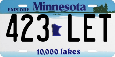 MN license plate 423LET