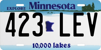 MN license plate 423LEV