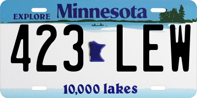 MN license plate 423LEW