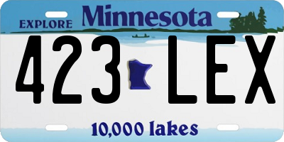 MN license plate 423LEX