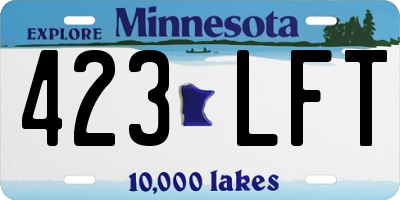 MN license plate 423LFT