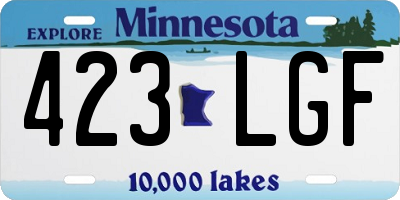 MN license plate 423LGF