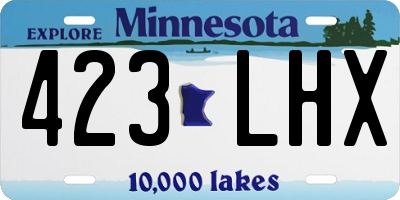 MN license plate 423LHX