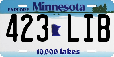 MN license plate 423LIB