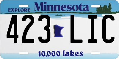 MN license plate 423LIC