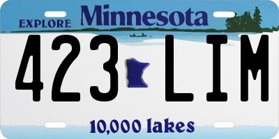 MN license plate 423LIM