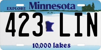 MN license plate 423LIN