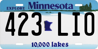 MN license plate 423LIO