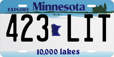 MN license plate 423LIT