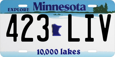 MN license plate 423LIV
