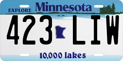 MN license plate 423LIW