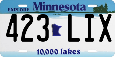 MN license plate 423LIX
