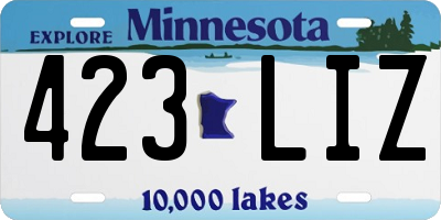 MN license plate 423LIZ