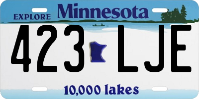 MN license plate 423LJE