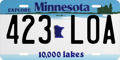 MN license plate 423LOA
