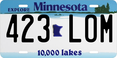 MN license plate 423LOM