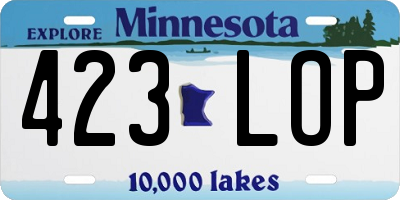 MN license plate 423LOP