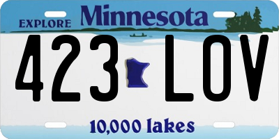 MN license plate 423LOV