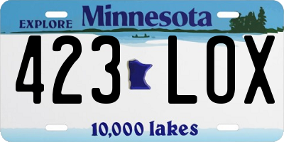 MN license plate 423LOX
