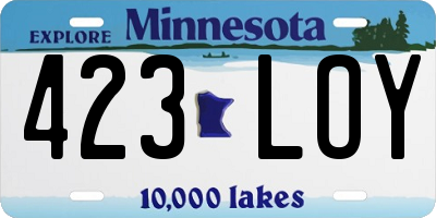 MN license plate 423LOY