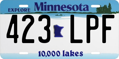 MN license plate 423LPF