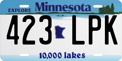 MN license plate 423LPK