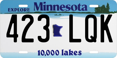 MN license plate 423LQK