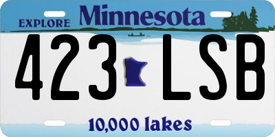 MN license plate 423LSB