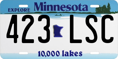 MN license plate 423LSC