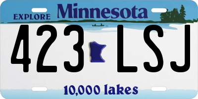 MN license plate 423LSJ